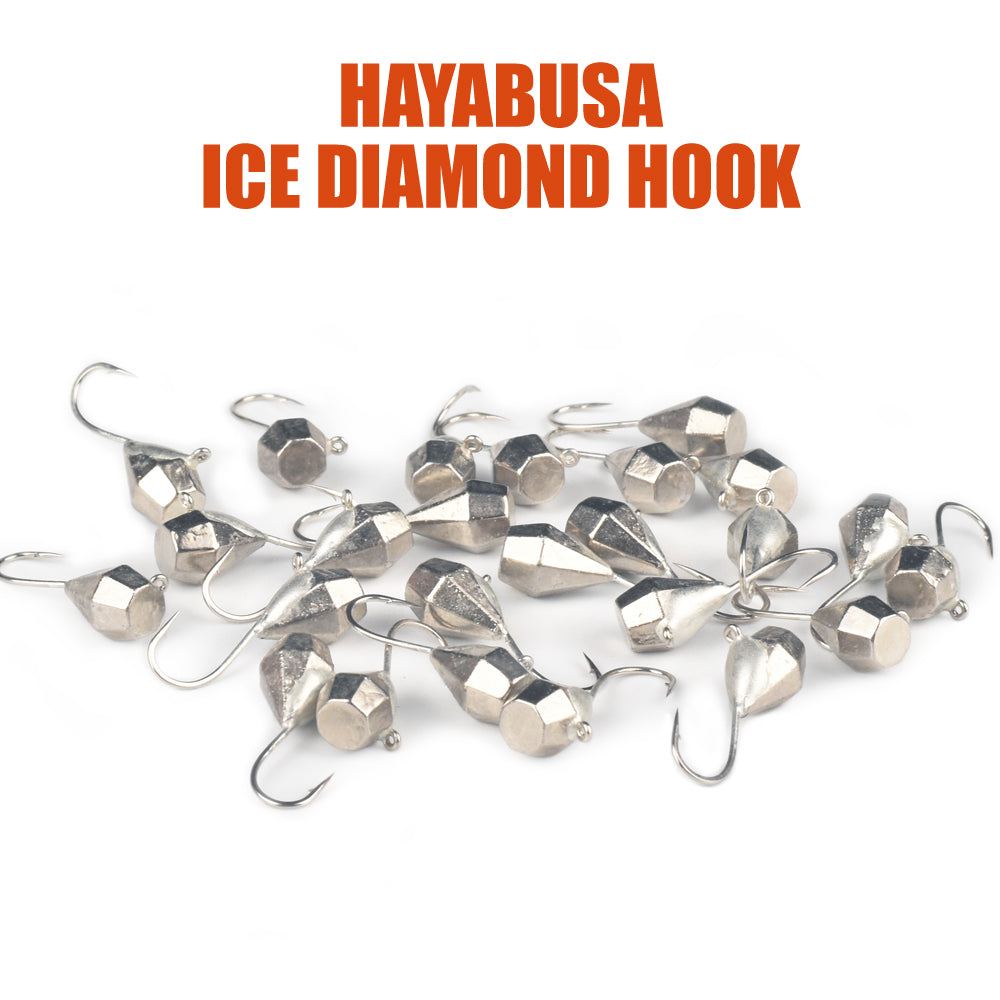 MUUNN 10pcs Tungsten Faceted Ice Jig,Diamond Winter Perch Carppie Trout Lures 2.7mm/3mm/4mm/5mm/6mm Fishing Ice Hayabusa Hook