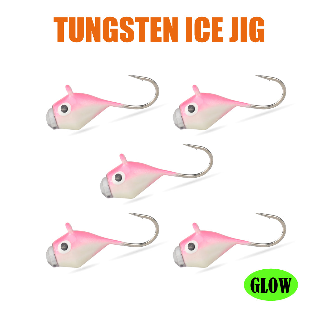 MUUNN 10pcs Ice Diamond Jigs Winter Fishing UV Jig 2.7mm~6.0mm Hayabusa Japan Hook,Trout Perch Bream Soft Lure Tackel DIY Tackel