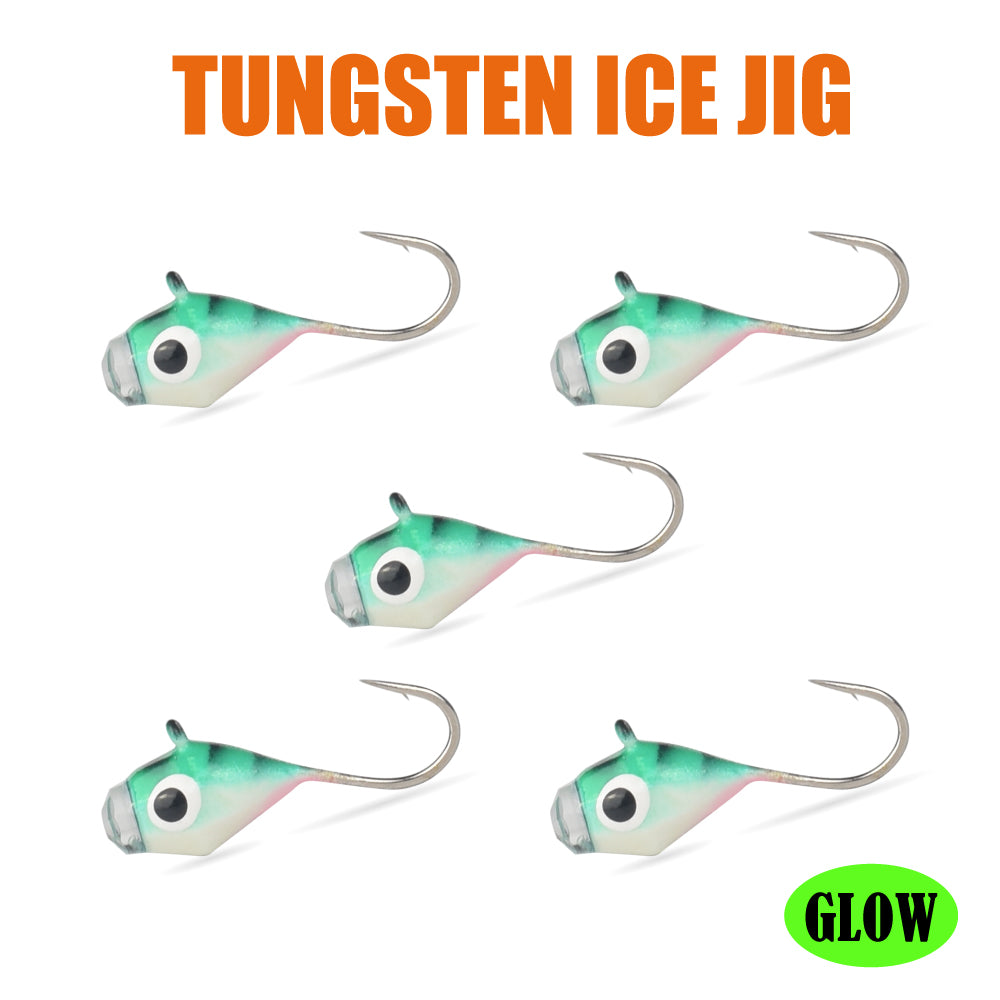 MUUNN 10pcs Ice Diamond Jigs Winter Fishing UV Jig 2.7mm~6.0mm Hayabusa Japan Hook,Trout Perch Bream Soft Lure Tackel DIY Tackel
