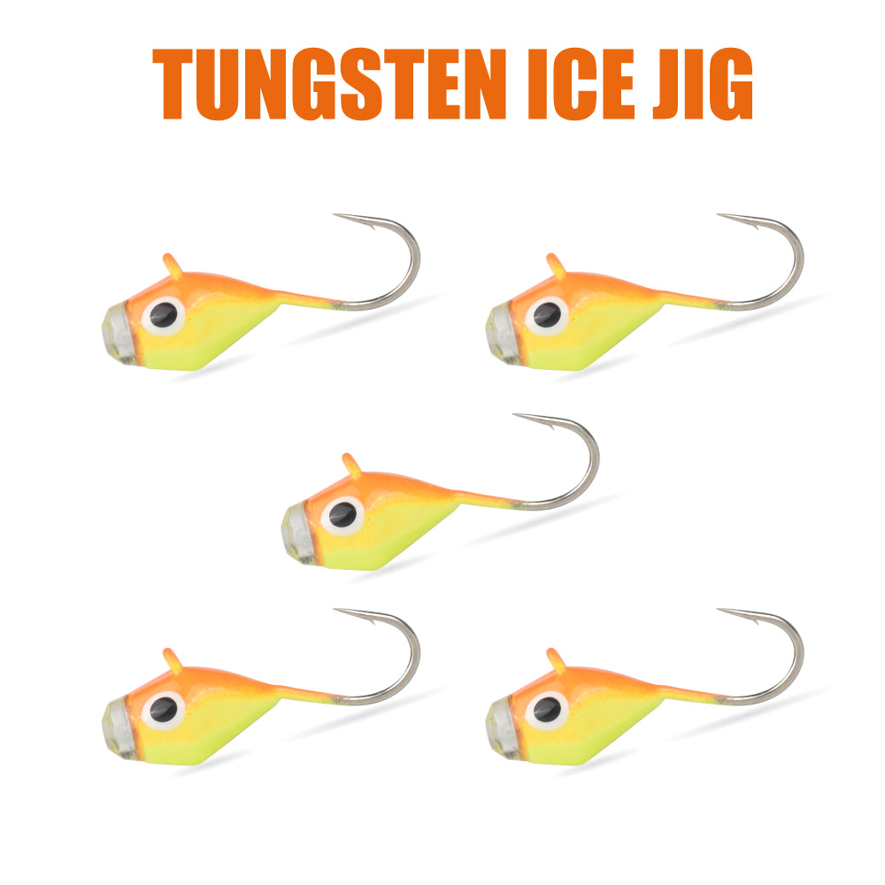 MUUNN 10pcs Ice Diamond Jigs Winter Fishing UV Jig 2.7mm~6.0mm Hayabusa Japan Hook,Trout Perch Bream Soft Lure Tackel DIY Tackel
