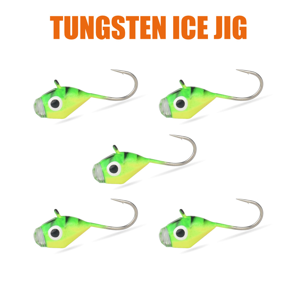 MUUNN 10pcs Ice Diamond Jigs Winter Fishing UV Jig 2.7mm~6.0mm Hayabusa Japan Hook,Trout Perch Bream Soft Lure Tackel DIY Tackel