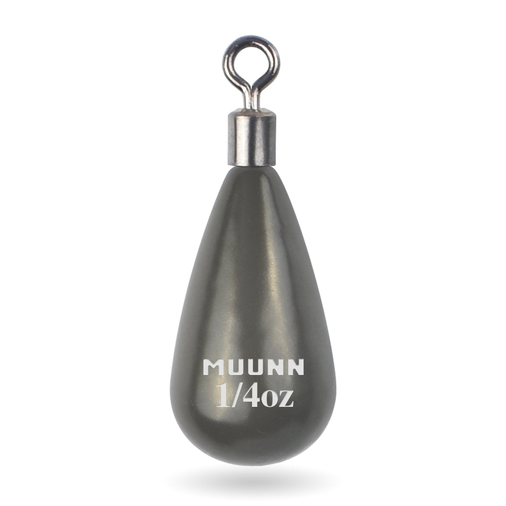 MUUNN 10PCS Tungsten Tear Drop Shot Weight,1.3g-10.5g,Jika Free Rig Sinkers Line Hook Connector,Bass Trout Salmon Fishing Lure