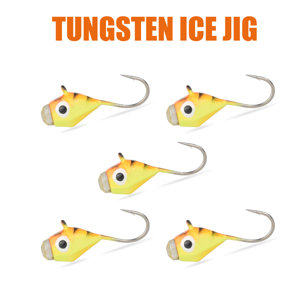 MUUNN 10pcs Ice Diamond Jigs Winter Fishing UV Jig 2.7mm~6.0mm Hayabusa Japan Hook,Trout Perch Bream Soft Lure Tackel DIY Tackel