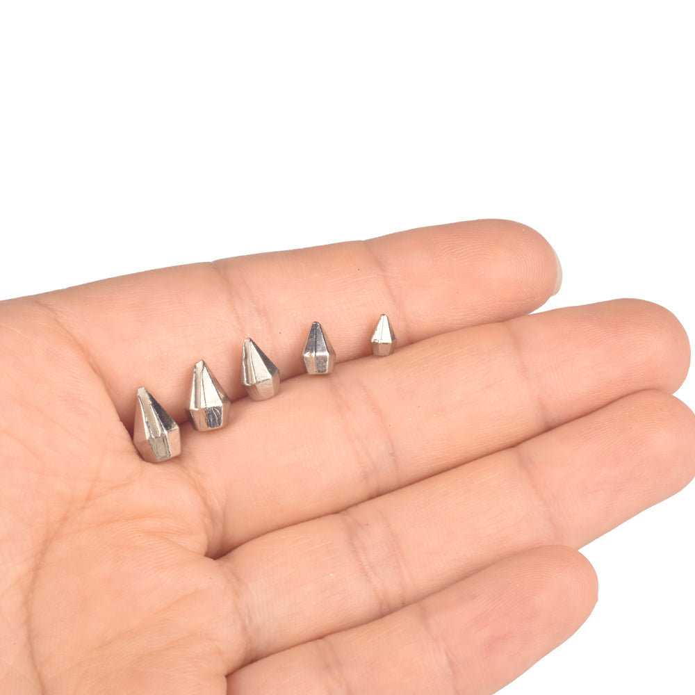 MUUNN 100PCS Tungsten Faceted Jig Head , Diamond Ice Fishing Jig Without Hook 2.7mm/3.0mm/4mm/5mm/6mm DIY Winter Pike Lure