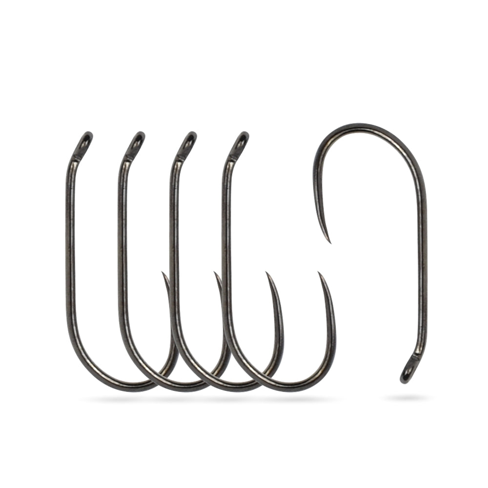 MUUNN 100PCS Fly Tying Hooks, #10#12#14#16#18,Fishing Dry Nymph Shirmp Wet Caddis,Barbless Hook ,Wide Gape Jig,Trout Hooks