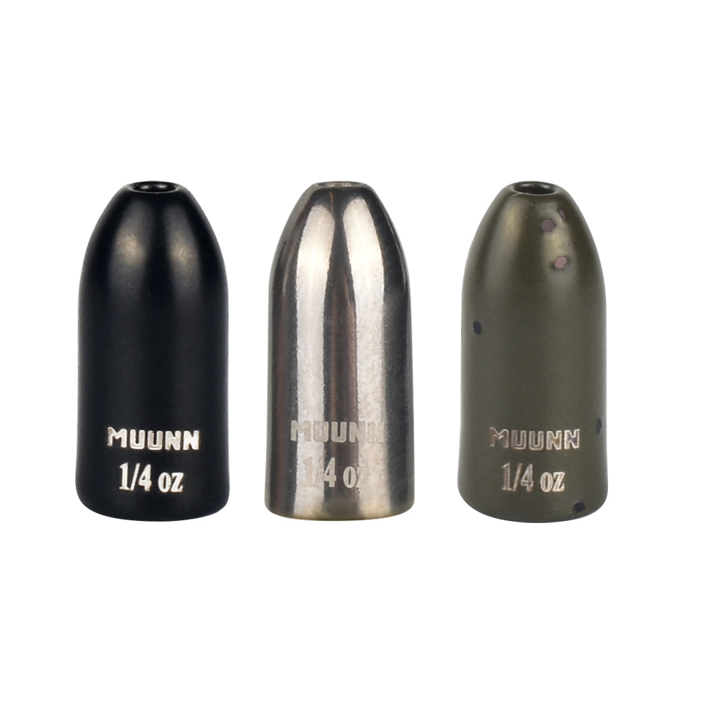 MUUNN 30PCS Tungsten Worm Sinker Set Combo,1.8g-14g Bullet Weights Texas Rig Bass Panfish Salmon Jika Rig Fishing Lure Box