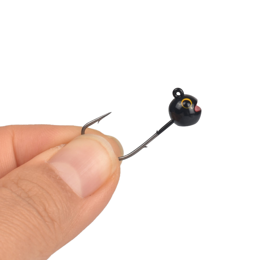 MUUNN Tungsten Round Jig Head Hook , 1/1.5/2/2.5/3g Slow Jigging Bass Crappie Trout Bluegill Fishing Shaky Jig Rig Rockfish Soft Lure Barbed AJING Hooks