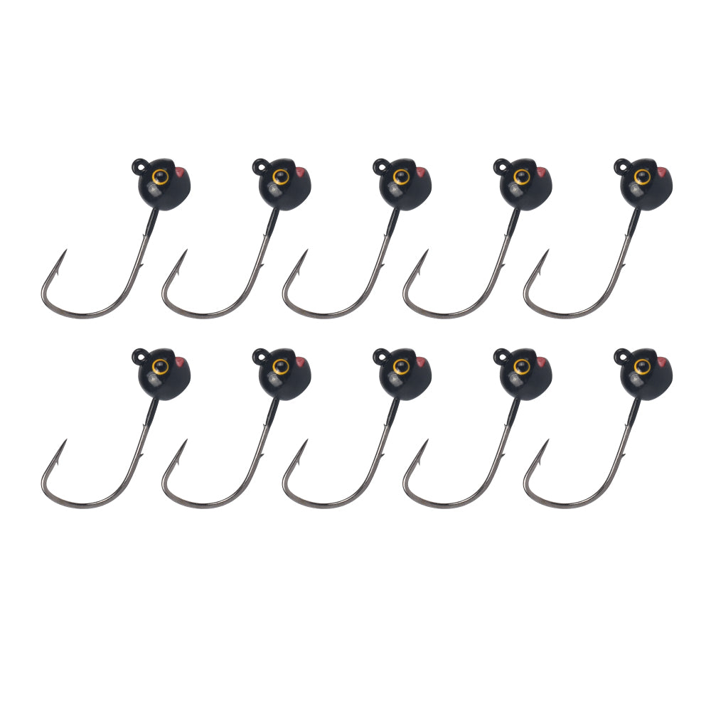 MUUNN Tungsten Round Jig Head Hook , 1/1.5/2/2.5/3g Slow Jigging Bass Crappie Trout Bluegill Fishing Shaky Jig Rig Rockfish Soft Lure Barbed AJING Hooks