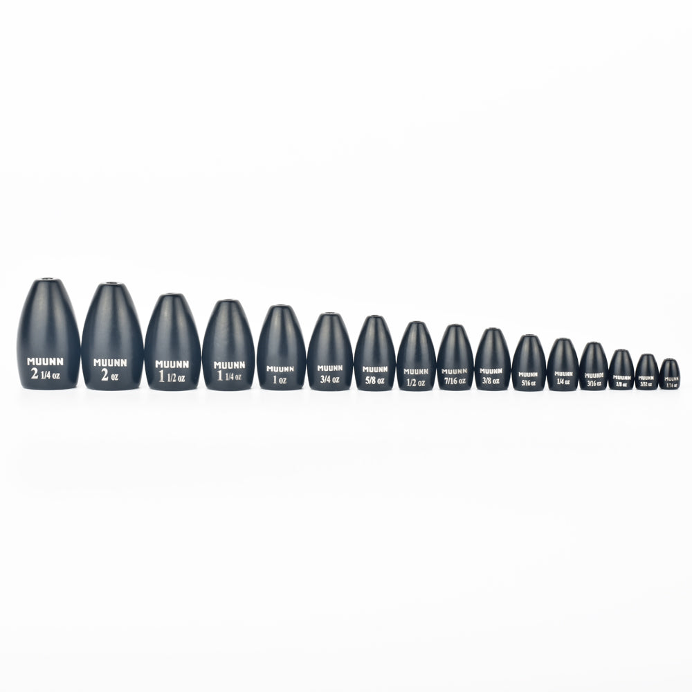 MUUNN 1/16oz-2oz Tungsten Flipping Sinker Weight,10PCS Bass Bullet For Texas/Carolina Rig Fishing Lure Accessories 1.8g-63g