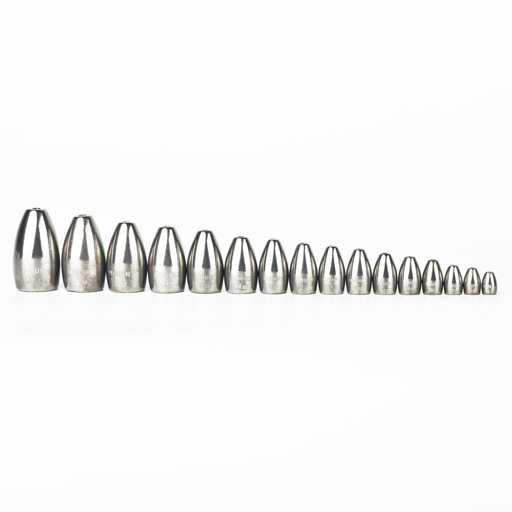MUUNN 1/16oz-2oz Tungsten Flipping Sinker Weight,10PCS Bass Bullet For Texas/Carolina Rig Fishing Lure Accessories 1.8g-63g