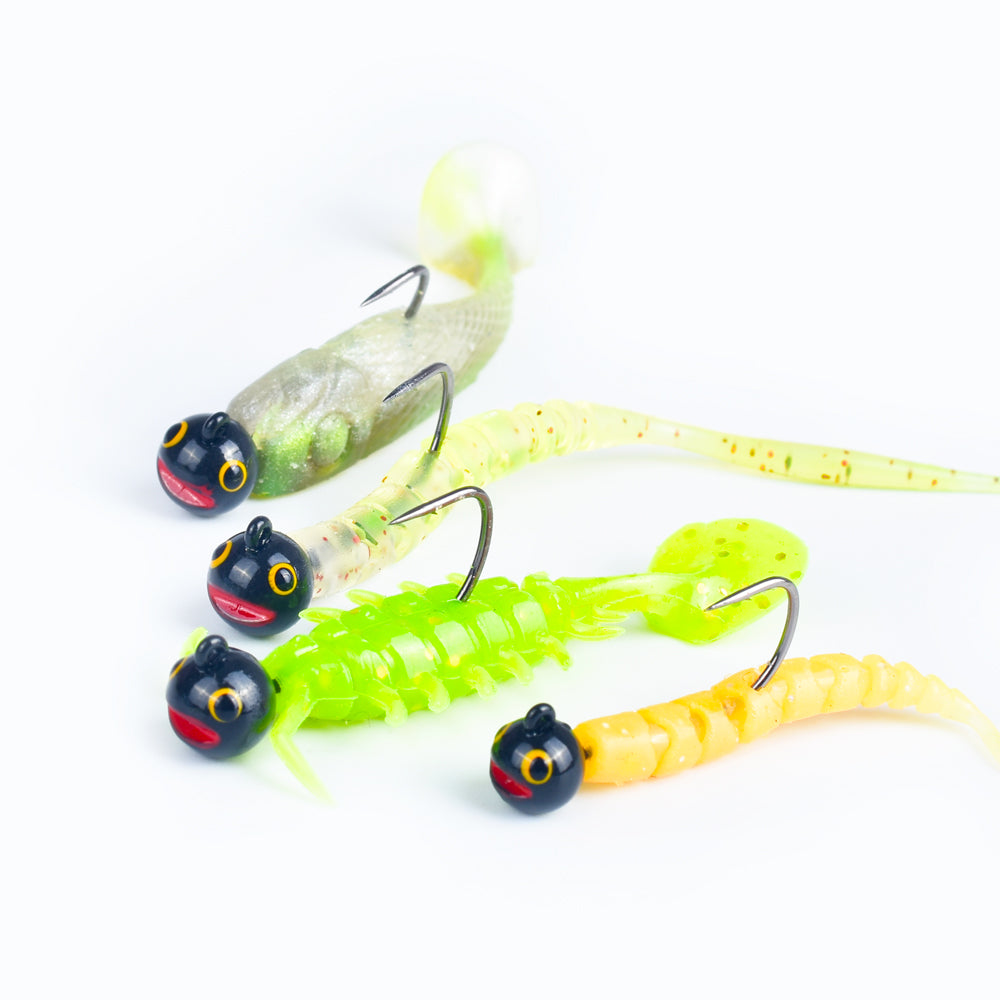MUUNN Tungsten Round Jig Head Hook , 1/1.5/2/2.5/3g Slow Jigging Bass Crappie Trout Bluegill Fishing Shaky Jig Rig Rockfish Soft Lure Barbed AJING Hooks