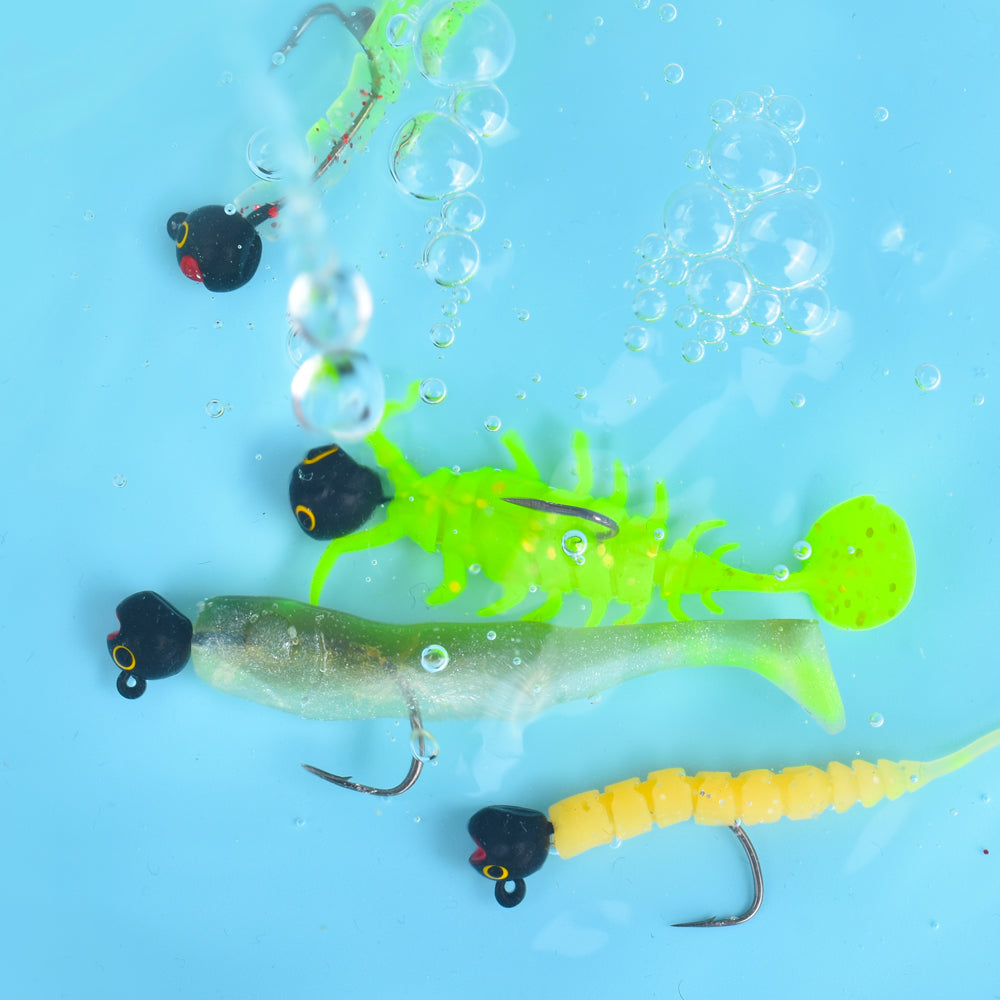 MUUNN Tungsten Round Jig Head Hook , 1/1.5/2/2.5/3g Slow Jigging Bass Crappie Trout Bluegill Fishing Shaky Jig Rig Rockfish Soft Lure Barbed AJING Hooks