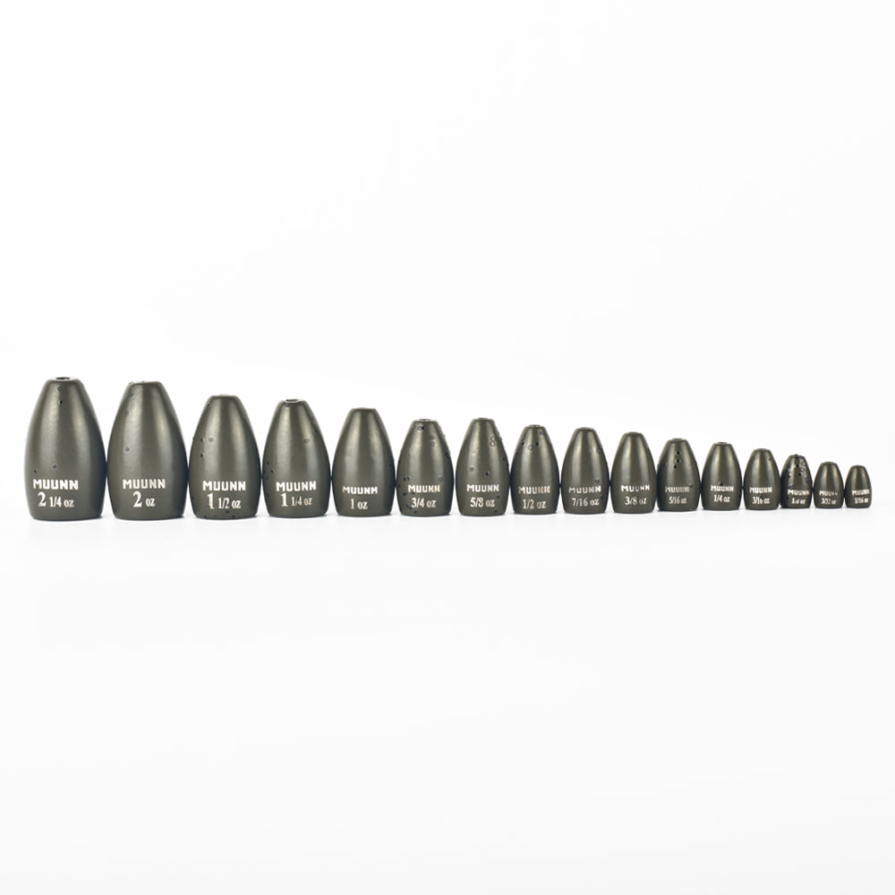 MUUNN 1/16oz-2oz Tungsten Flipping Sinker Weight,10PCS Bass Bullet For Texas/Carolina Rig Fishing Lure Accessories 1.8g-63g