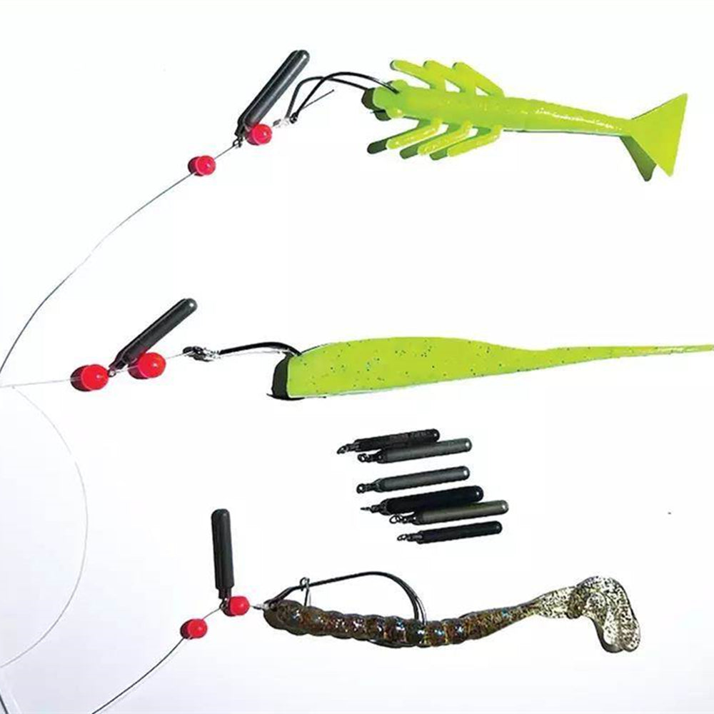 MUUNN 10PCS Tungsten Sinker,Skinny Drop Shot Weight,Jika Rig,1/16OZ-1OZ,Bass Pike Fishing Tackle Accessories, Green Black Plain Color