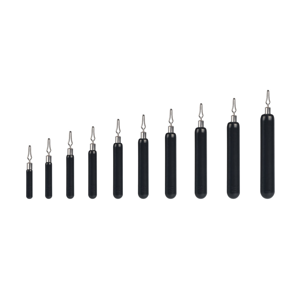 MUUNN 10PCS Tungsten Sinker,Skinny Drop Shot Weight,Line Hook Connector,1/16OZ-1OZ,Matt Black Color,Texas Rig Bass Salmon Lures
