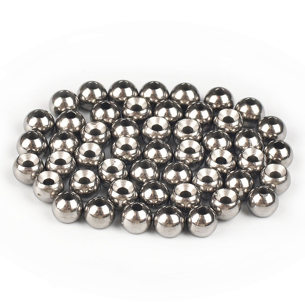 MUUNN Tungsten Countersunk Beads 50PCS 1.5~3.5MM Fly Fishing Beads Trout Perch Panfish Hook DIY