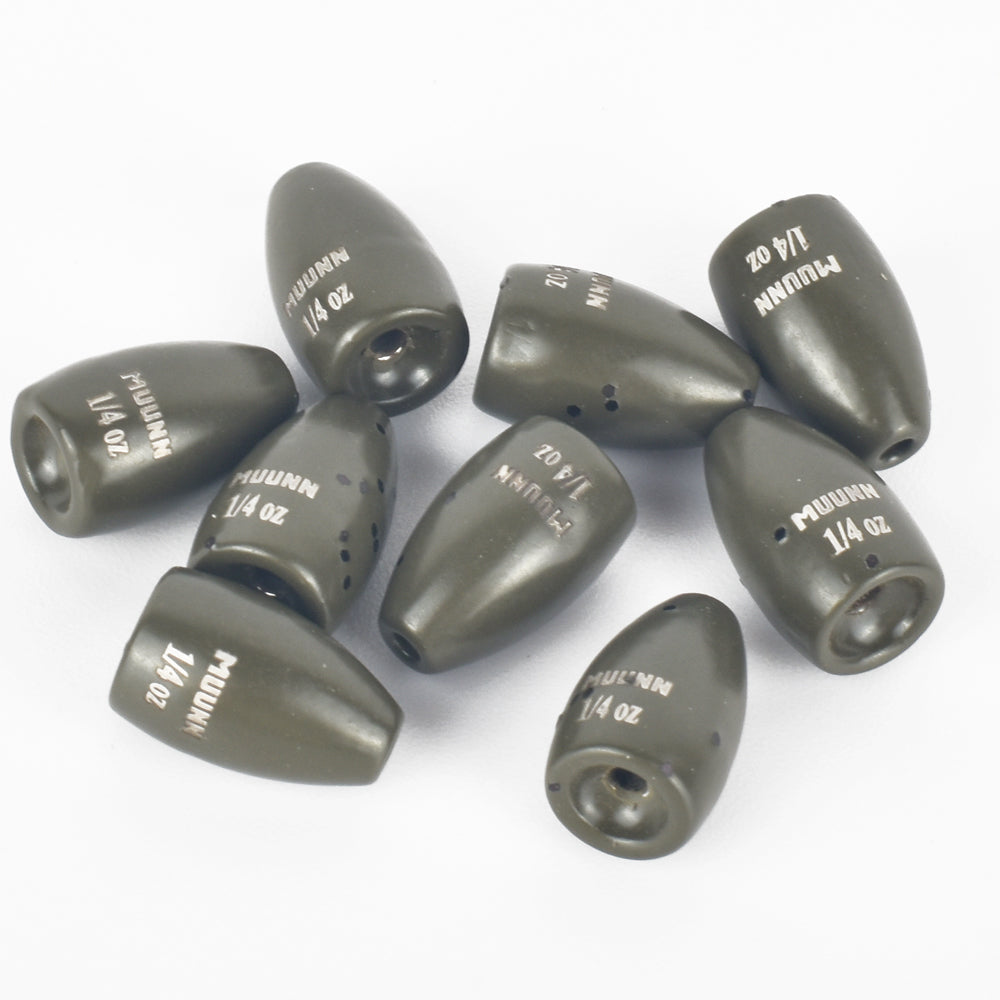 MUUNN 1/16oz-2oz Tungsten Flipping Sinker Weight,10PCS Bass Bullet For Texas/Carolina Rig Fishing Lure Accessories 1.8g-63g