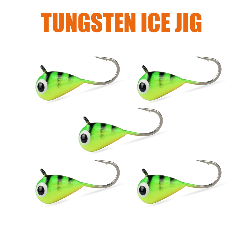 MUUNN 10pcs Ice Fishing Jig Tungsten ice Jig Head Glow 2.7mm-7mm Jig Ice Hook Hayabusa ,0.20g-4.40g Winter Fishing Hooks