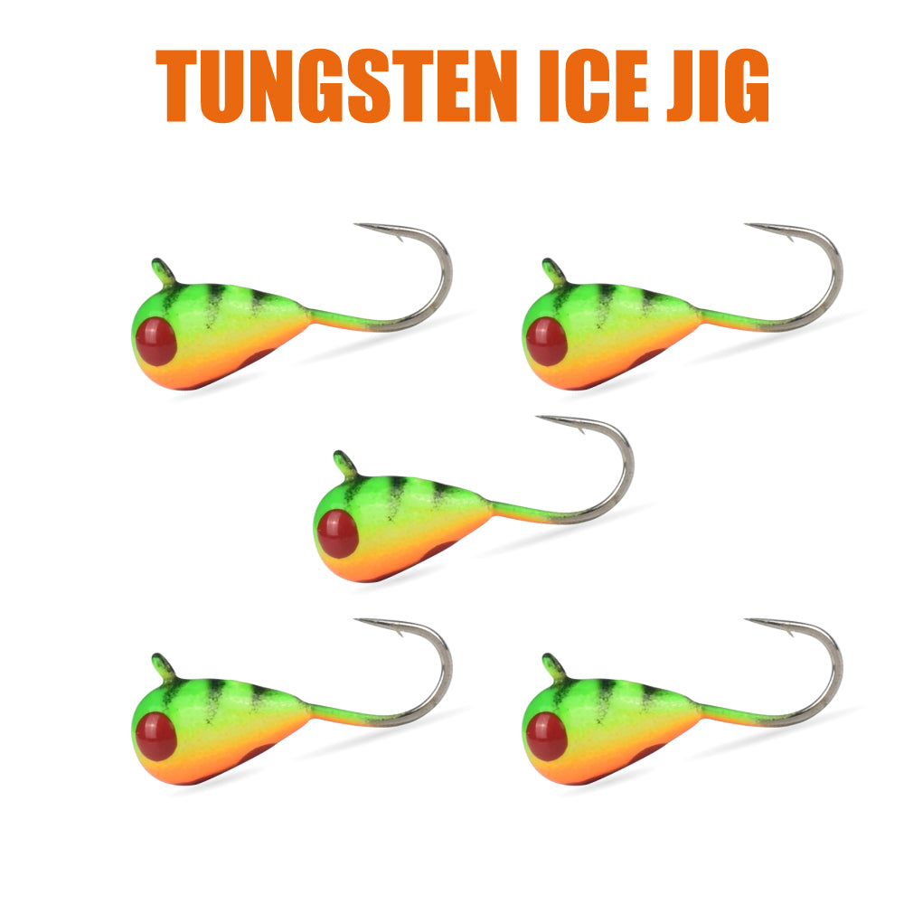 MUUNN 10pcs Ice Fishing Jig Tungsten ice Jig Head Glow 2.7mm-7mm Jig Ice Hook Hayabusa ,0.20g-4.40g Winter Fishing Hooks