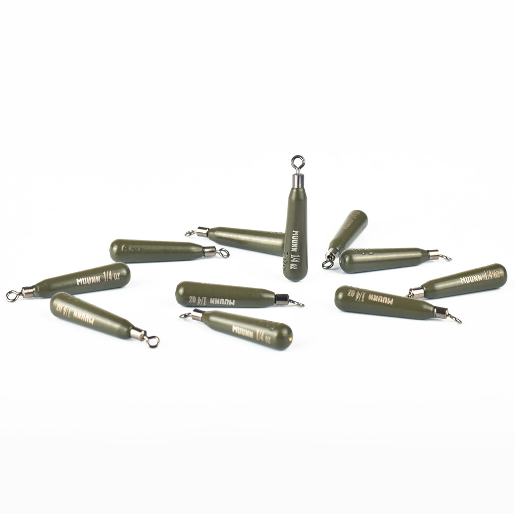 Muunn 10Pcs Tungsten Skinny New Drop Shot Sinker,3.5g~28g Fishing Sinker Weight,Texas/Free/Crolina Rig Tackel