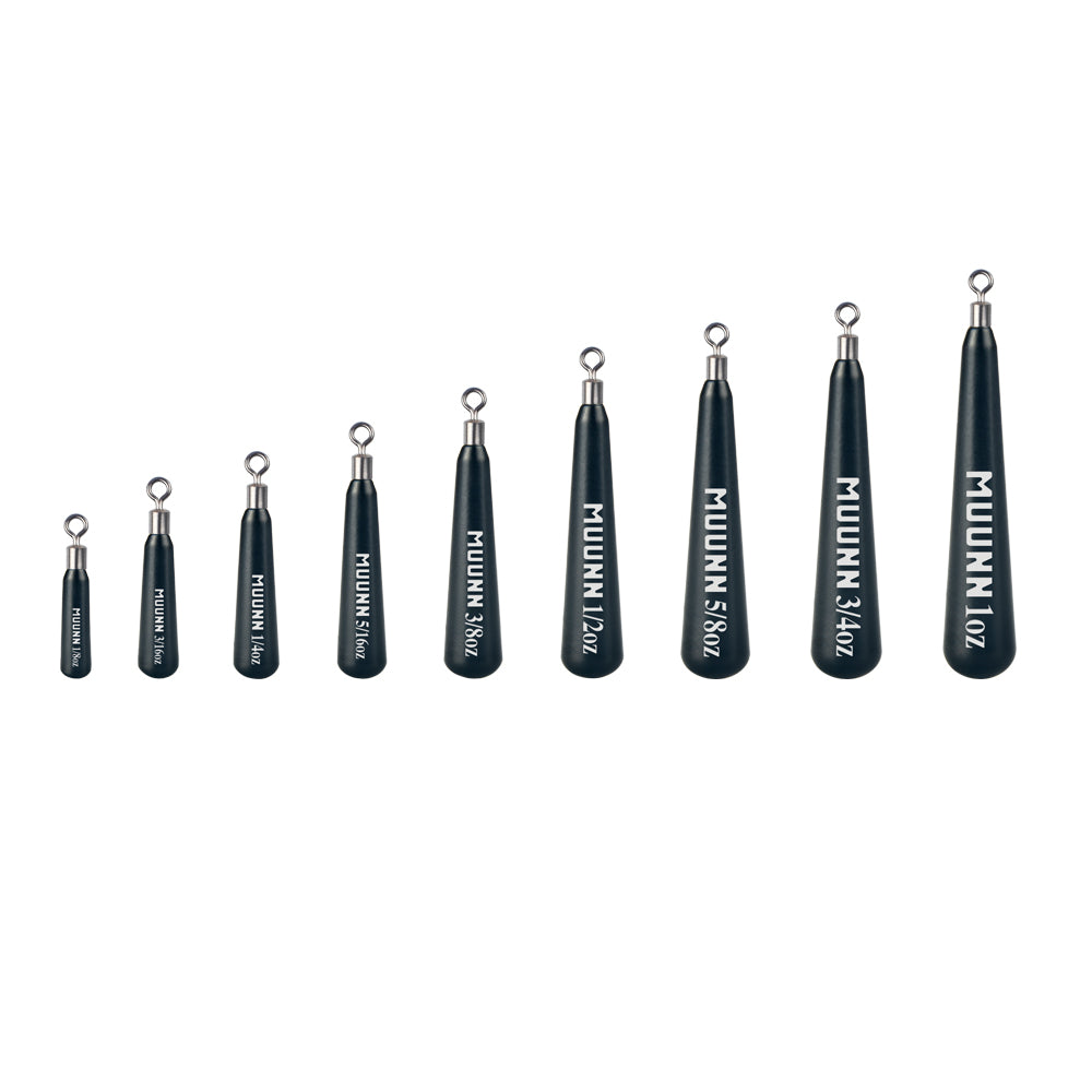 Muunn 10Pcs Tungsten Skinny New Drop Shot Sinker,3.5g~28g Fishing Sinker Weight,Texas/Free/Crolina Rig Tackel