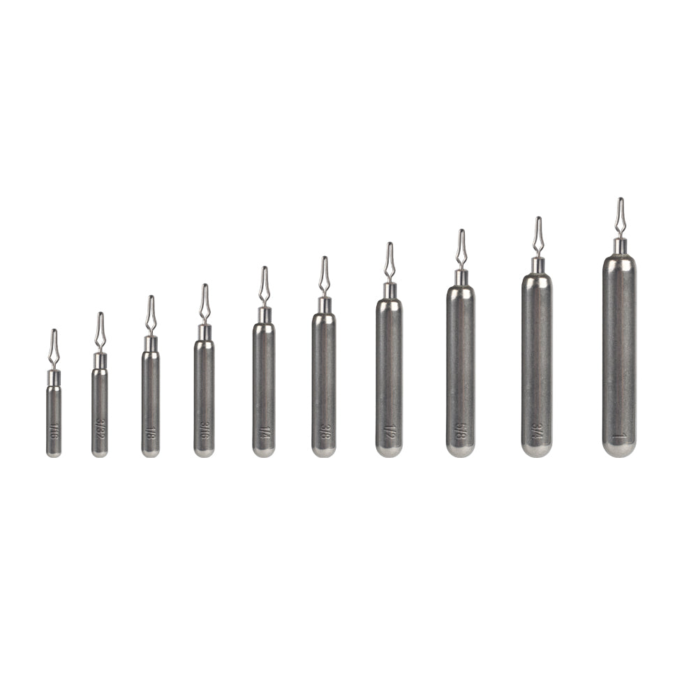 MUUNN 10PCS Tungsten Sinker,Skinny Drop Shot Weight,Line Hook Connector,1/16OZ-1OZ,Matt Black Color,Texas Rig Bass Salmon Lures