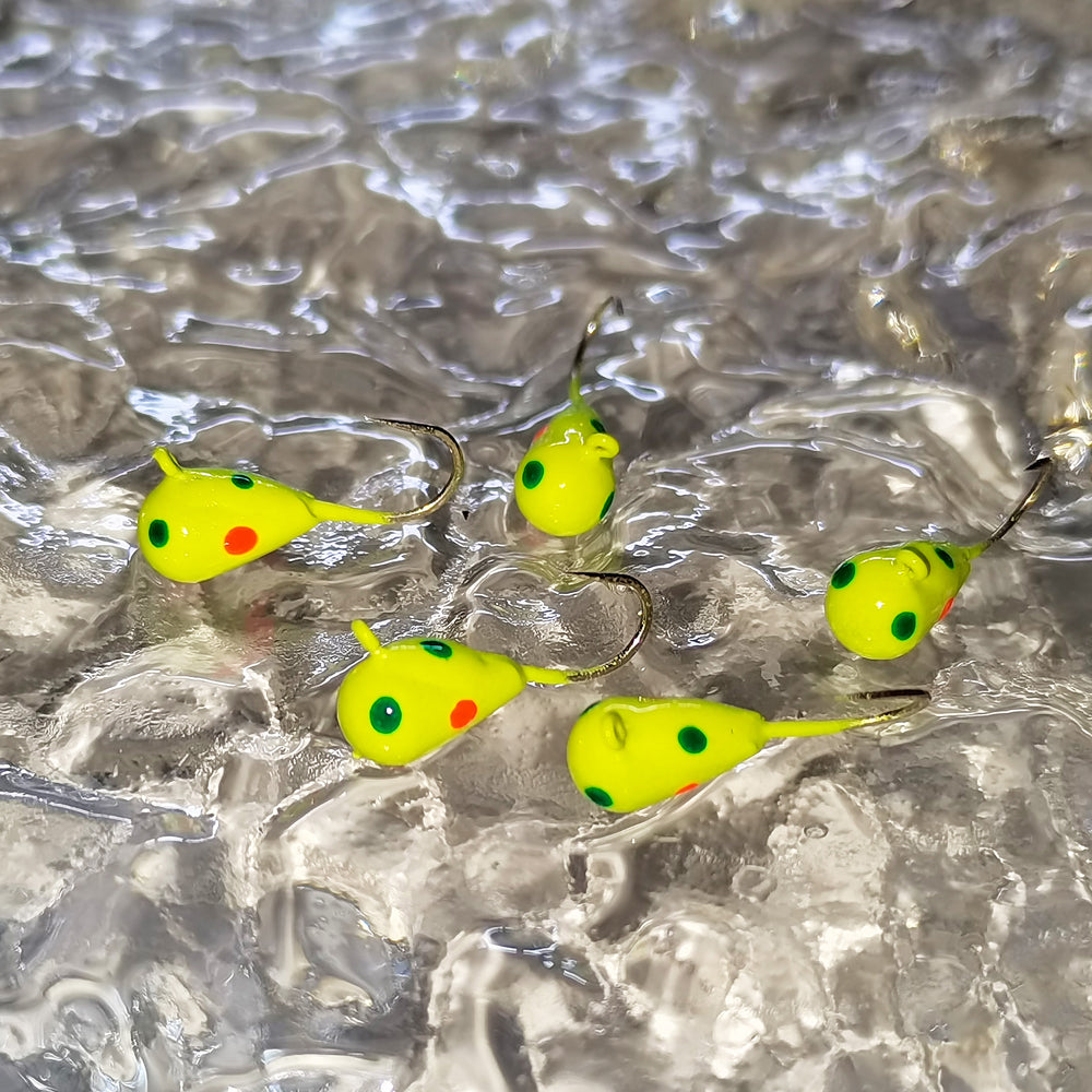 MUUNN 15pcs Tungsten Ice Fishing Jig Kit,Boxed UV Glow Jigs,Multicolor Hayabusa Hook Winter Perch Crappie Bluegill Softlure Bait