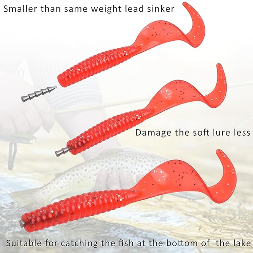 MUUNN 10/20PCS Tungsten Pagoda Nail Weight, Neko Rig/Dek Rig/Wacky Rig 1/96-1/48oz Soft Lure Bass Fishing 1/32-7/64oz Accessories
