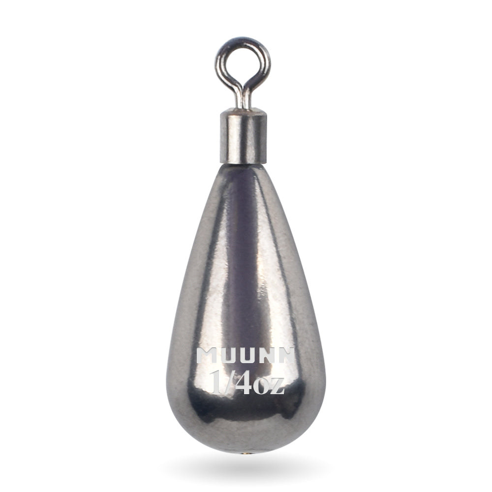 MUUNN 10PCS Tungsten Tear Drop Shot Weight,1.3g-10.5g,Jika Free Rig Sinkers Line Hook Connector,Bass Trout Salmon Fishing Lure
