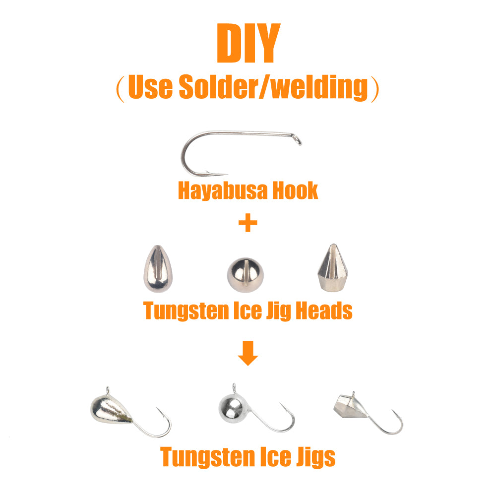 MUUNN Hayabusa Winter Ice Hook,#8~#18 DIY Japan Fishing Jig Head Hooks,Perch Pike Panfish Lure Material