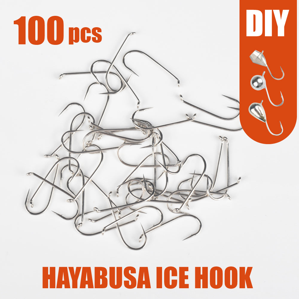 MUUNN Hayabusa Winter Ice Hook,#8~#18 DIY Japan Fishing Jig Head Hooks,Perch Bluegill Panfish Lure Material