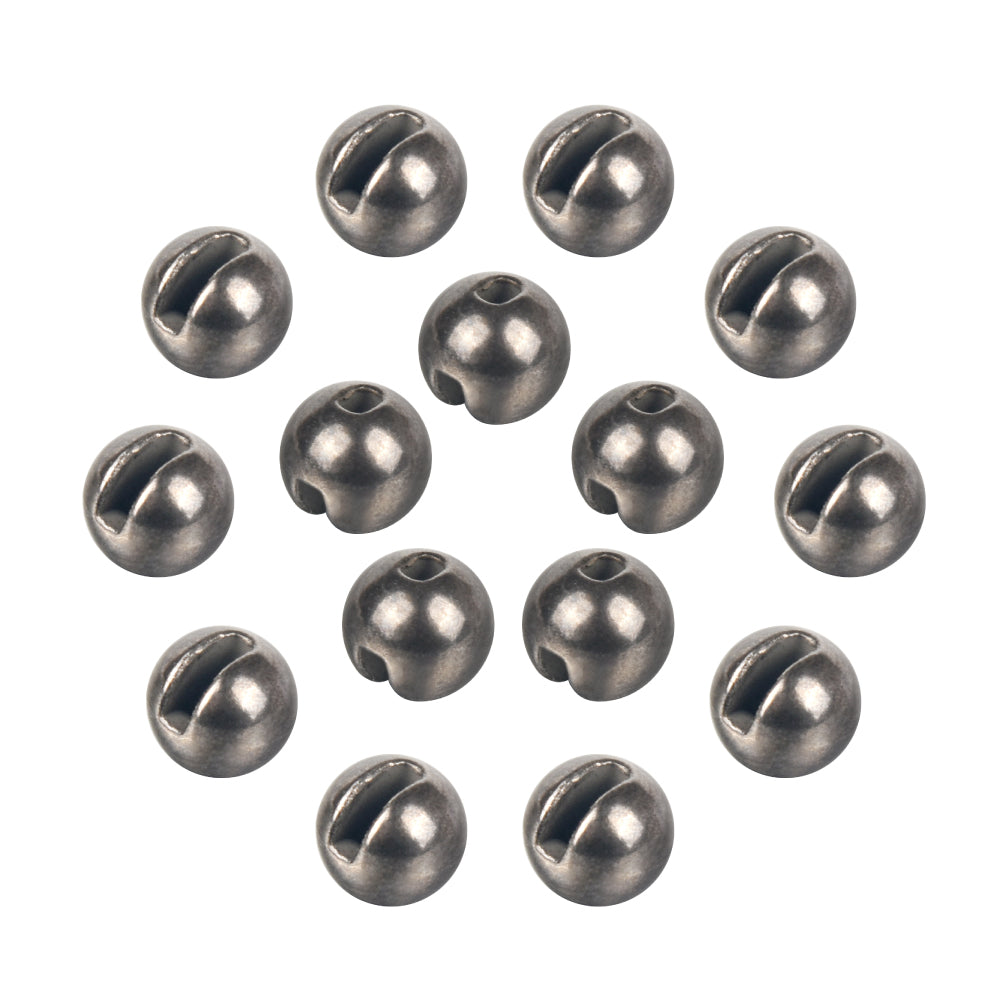 MUUNN 200pcs Tungsten Slotted Beads 1.5mm-2.0mm 4.0mm- 6.4mm Fly Tying Fishing Beadhead Accessories Fly Tying Material Tungsten Beads