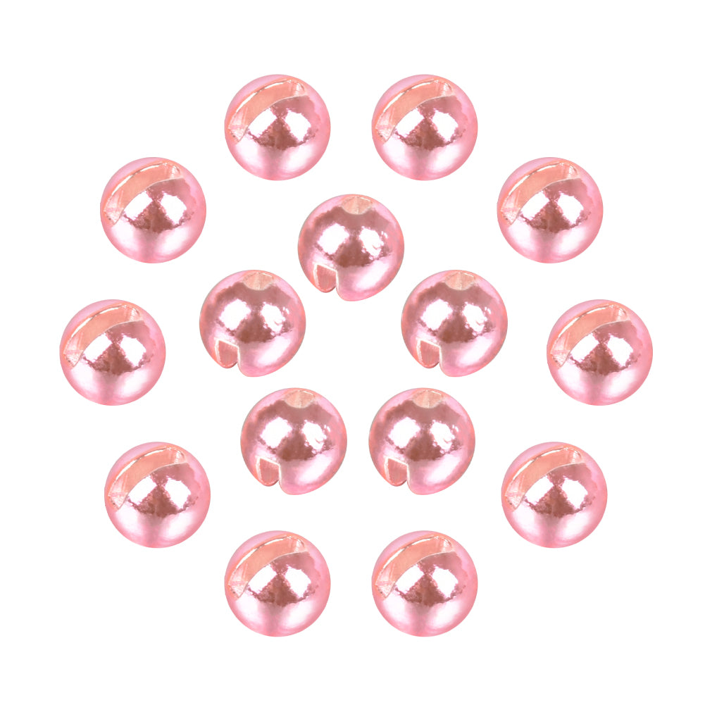 MUUNN Tungsten Metallic Pink Bead,2.5~3.8mm Fly Fishing Jig Nymphs Flies,Fly Tying Material Trout Bass Crappie Lure