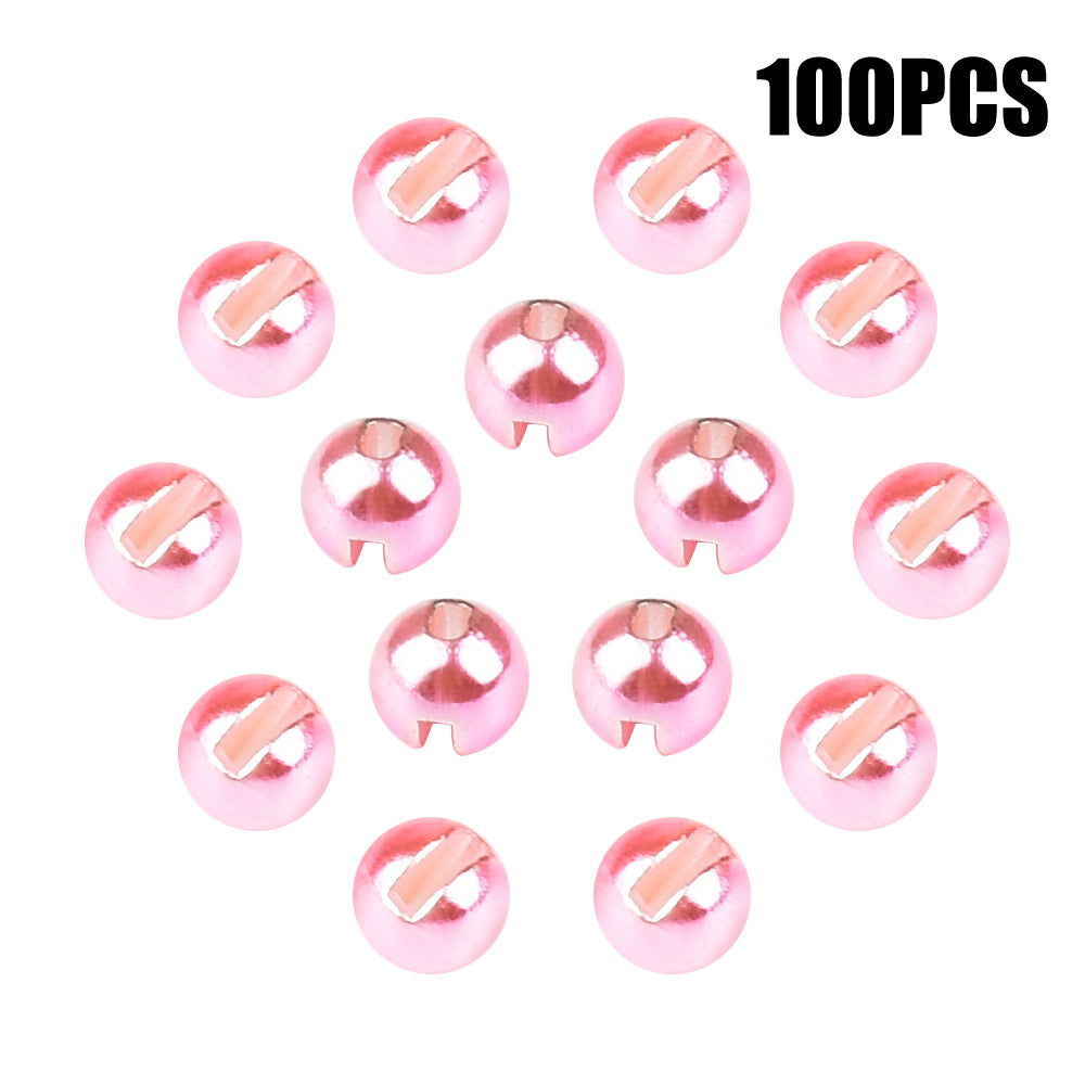 MUUNN Tungsten Metallic Pink Bead,2.5~3.8mm Fly Fishing Jig Nymphs Flies,Fly Tying Material Trout Bass Crappie Lure