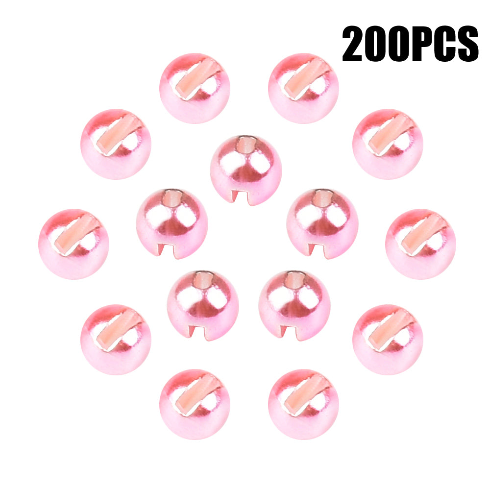 MUUNN Tungsten Metallic Pink Bead,2.5~3.8mm Fly Fishing Jig Nymphs Flies,Fly Tying Material Trout Bass Crappie Lure