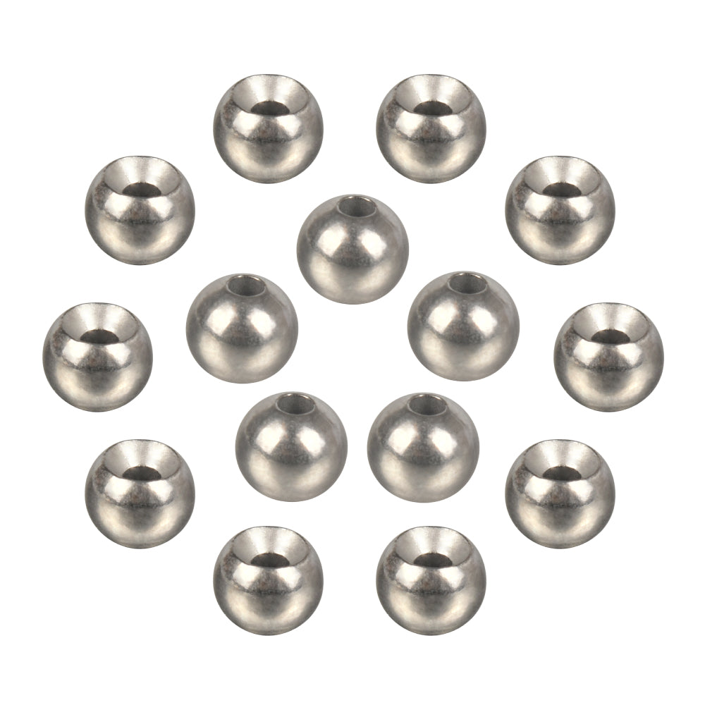 MUUNN 100pcs Fly Tying Cyclops Tungsten Beads ,3.8-6.4mm Nymph Flies Jig Head Material,DIY Gold Silver Copper Trout Fishing Lures