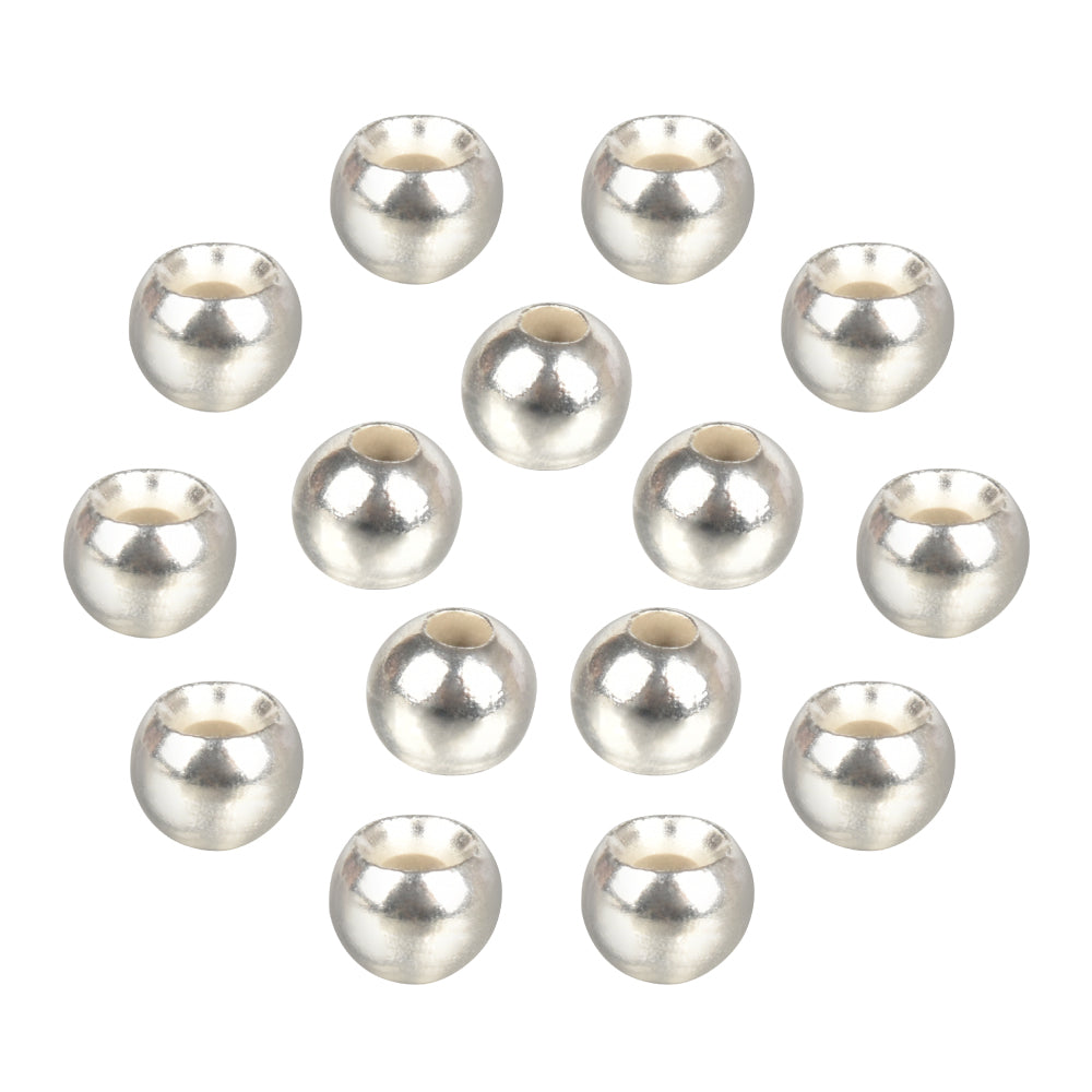 MUUNN 100pcs Fly Tying Cyclops Tungsten Beads ,3.8-6.4mm Nymph Flies Jig Head Material,DIY Gold Silver Copper Trout Fishing Lures