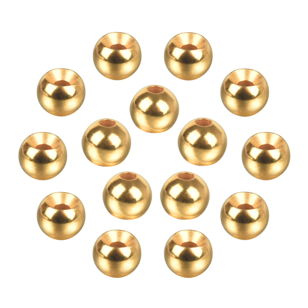 MUUNN 100pcs Fly Tying Cyclops Tungsten Beads ,3.8-6.4mm Nymph Flies Jig Head Material,DIY Gold Silver Copper Trout Fishing Lures