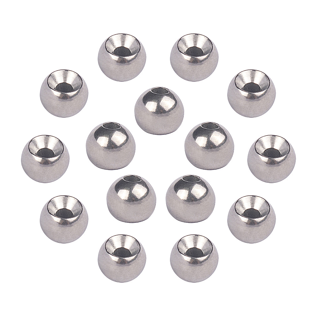 MUUNN Tungsten Countersunk Beads 200PCS Fly Tying 1.5-3.5MM Nymph Flies Jig Head Material,Trout Bass Pike Fishing Lure