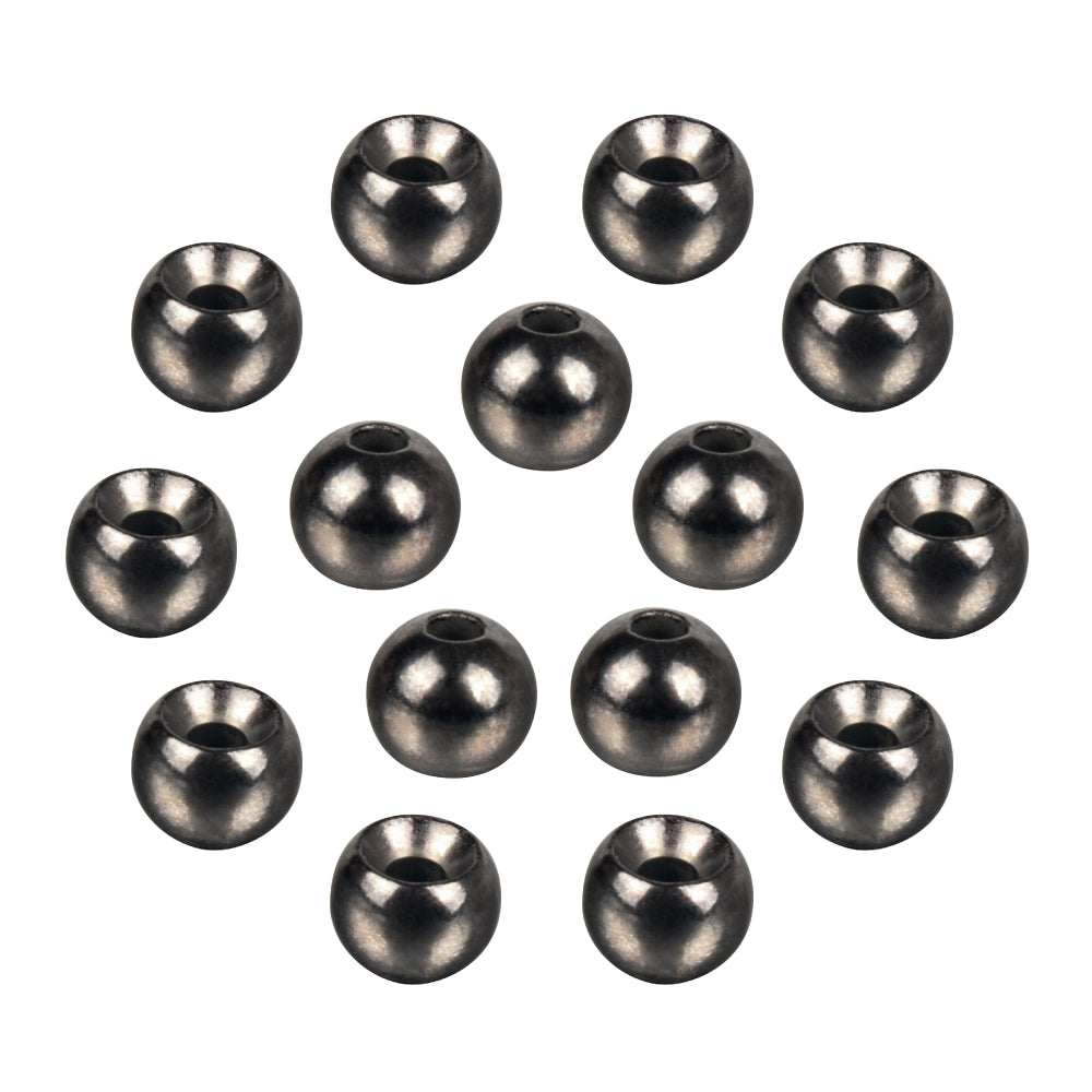 MUUNN 100pcs Fly Tying Cyclops Tungsten Beads ,3.8-6.4mm Nymph Flies Jig Head Material,DIY Gold Silver Copper Trout Fishing Lures