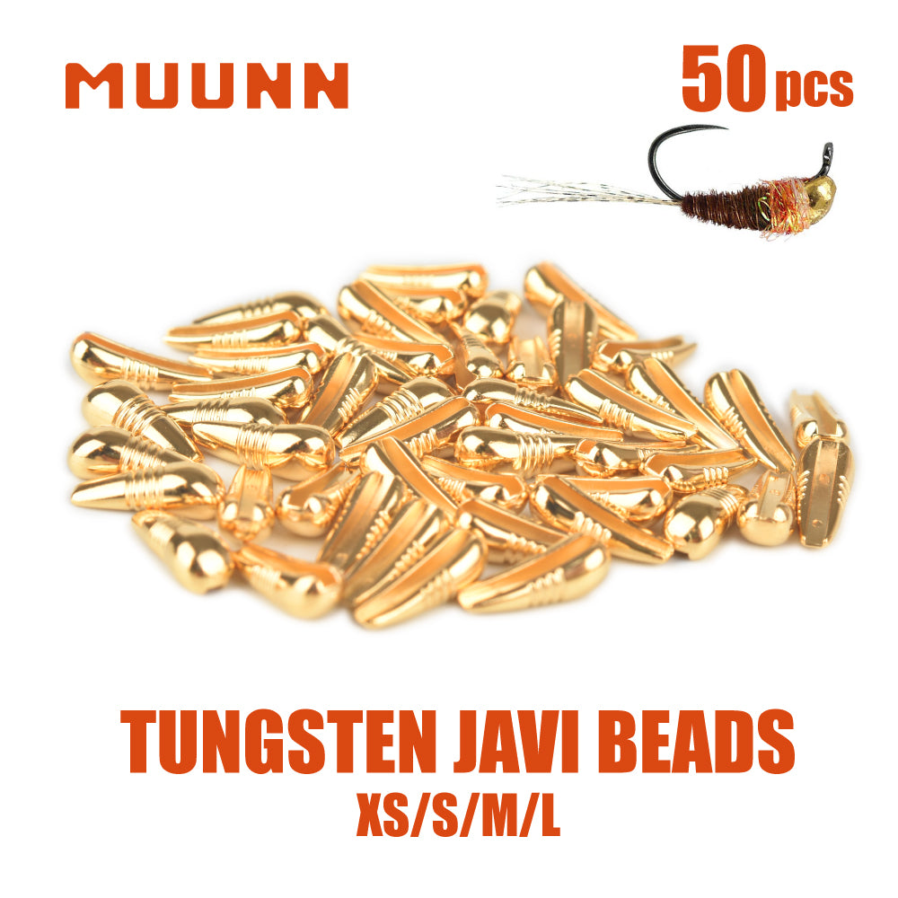 MUUNN Tungsten Nymphs Javi Beads Fly Tying Material Size XS-l Multi-Color DIY Flies Fresh Water Jig Hook Trout Fishing Tool