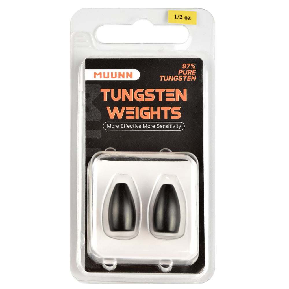 MUUNN Tungsten Sinkers Bullet Fishing Weights 1.8g~56g Flipping Weight for Texas/Carolina Rig,Bass Salmon Fishing Softbait