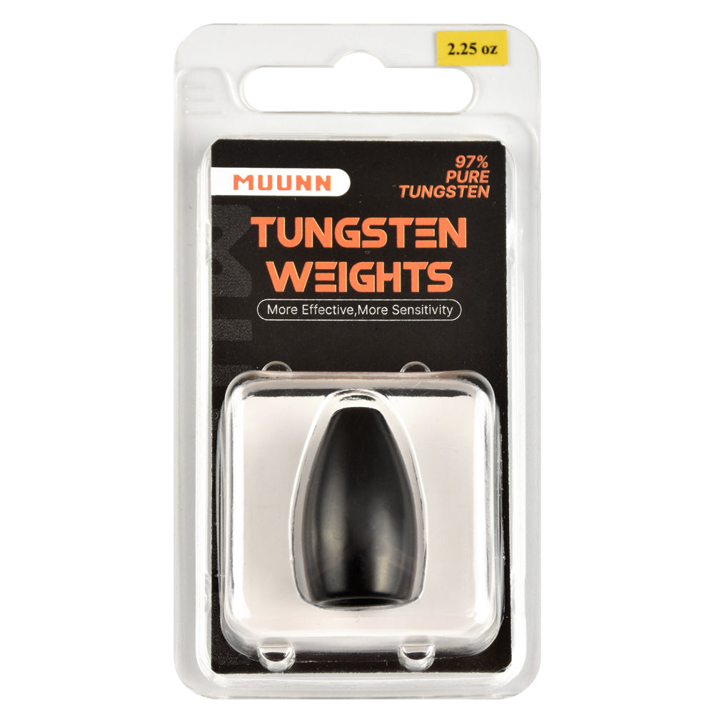 MUUNN Tungsten Sinkers Bullet Fishing Weights 1.8g~56g Flipping Weight for Texas/Carolina Rig,Bass Salmon Fishing Softbait