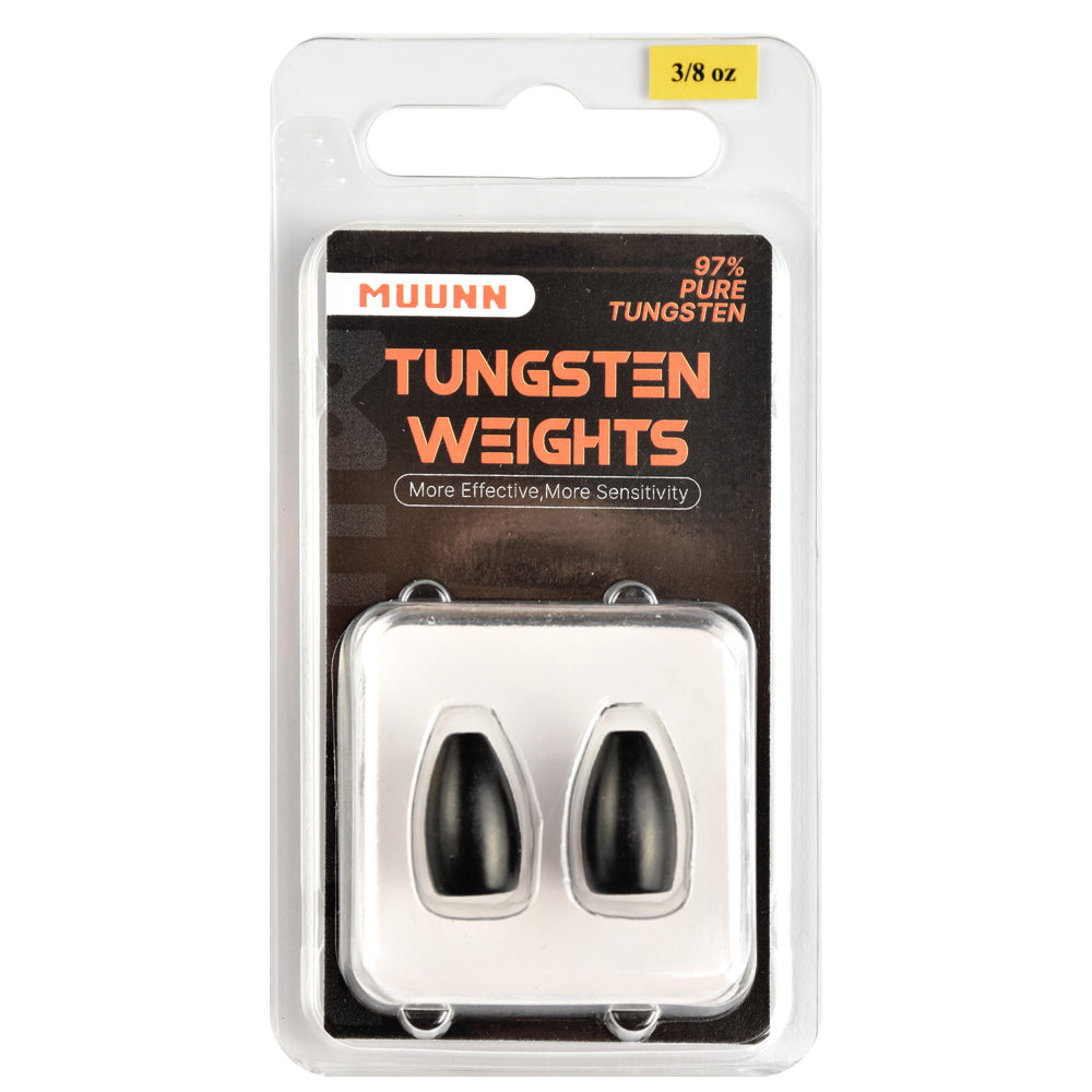 MUUNN Tungsten Sinkers Bullet Fishing Weights 1.8g~56g Flipping Weight for Texas/Carolina Rig,Bass Salmon Fishing Softbait