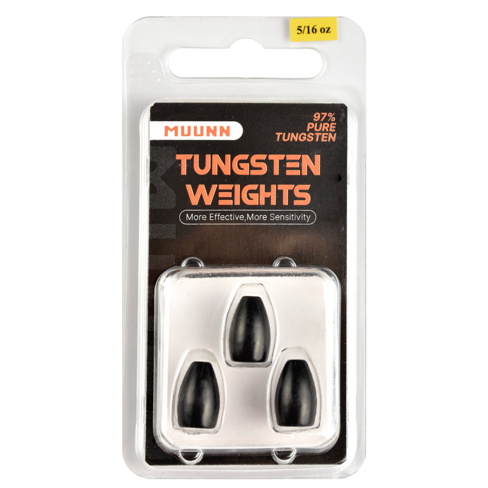 MUUNN Tungsten Sinkers Bullet Fishing Weights 1.8g~56g Flipping Weight for Texas/Carolina Rig,Bass Salmon Fishing Softbait