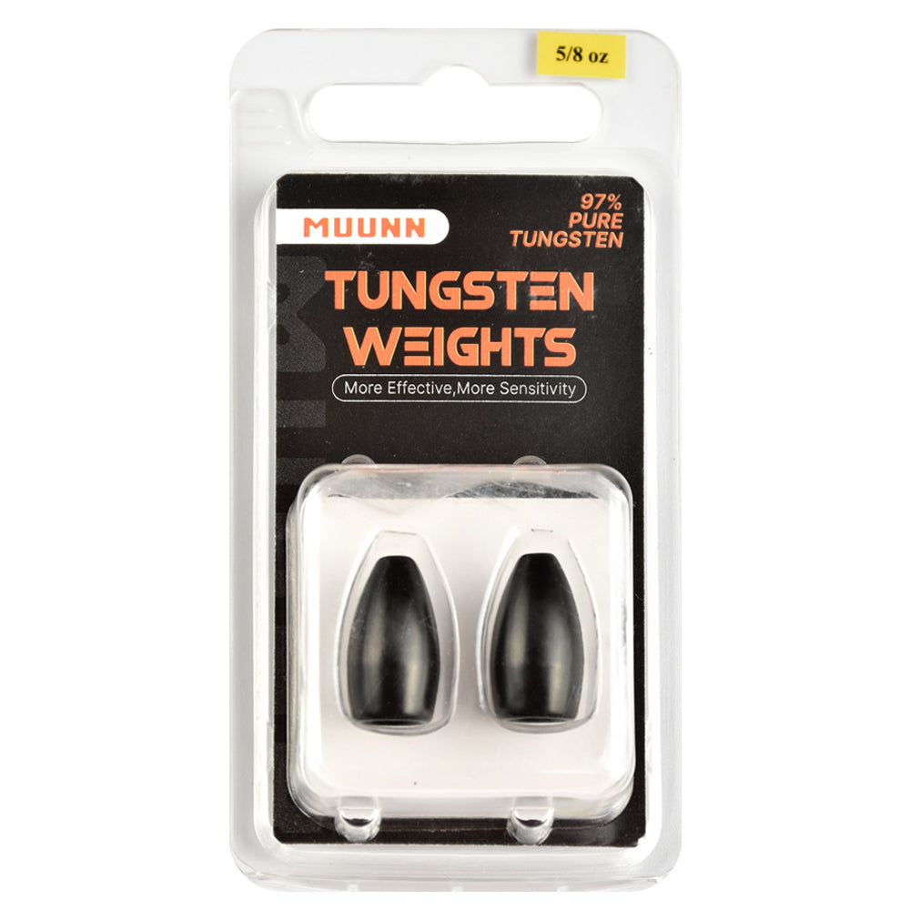 MUUNN Tungsten Sinkers Bullet Fishing Weights 1.8g~56g Flipping Weight for Texas/Carolina Rig,Bass Salmon Fishing Softbait