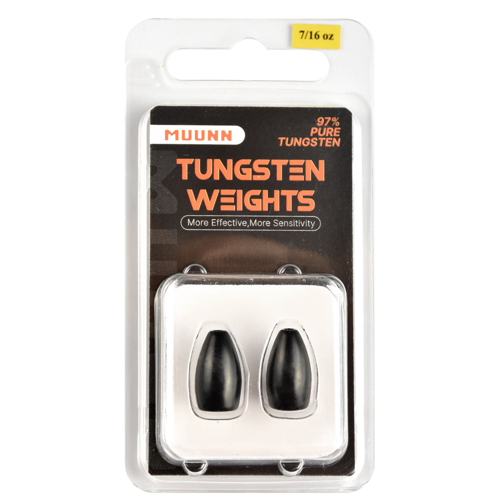 MUUNN Tungsten Sinkers Bullet Fishing Weights 1.8g~56g Flipping Weight for Texas/Carolina Rig,Bass Salmon Fishing Softbait