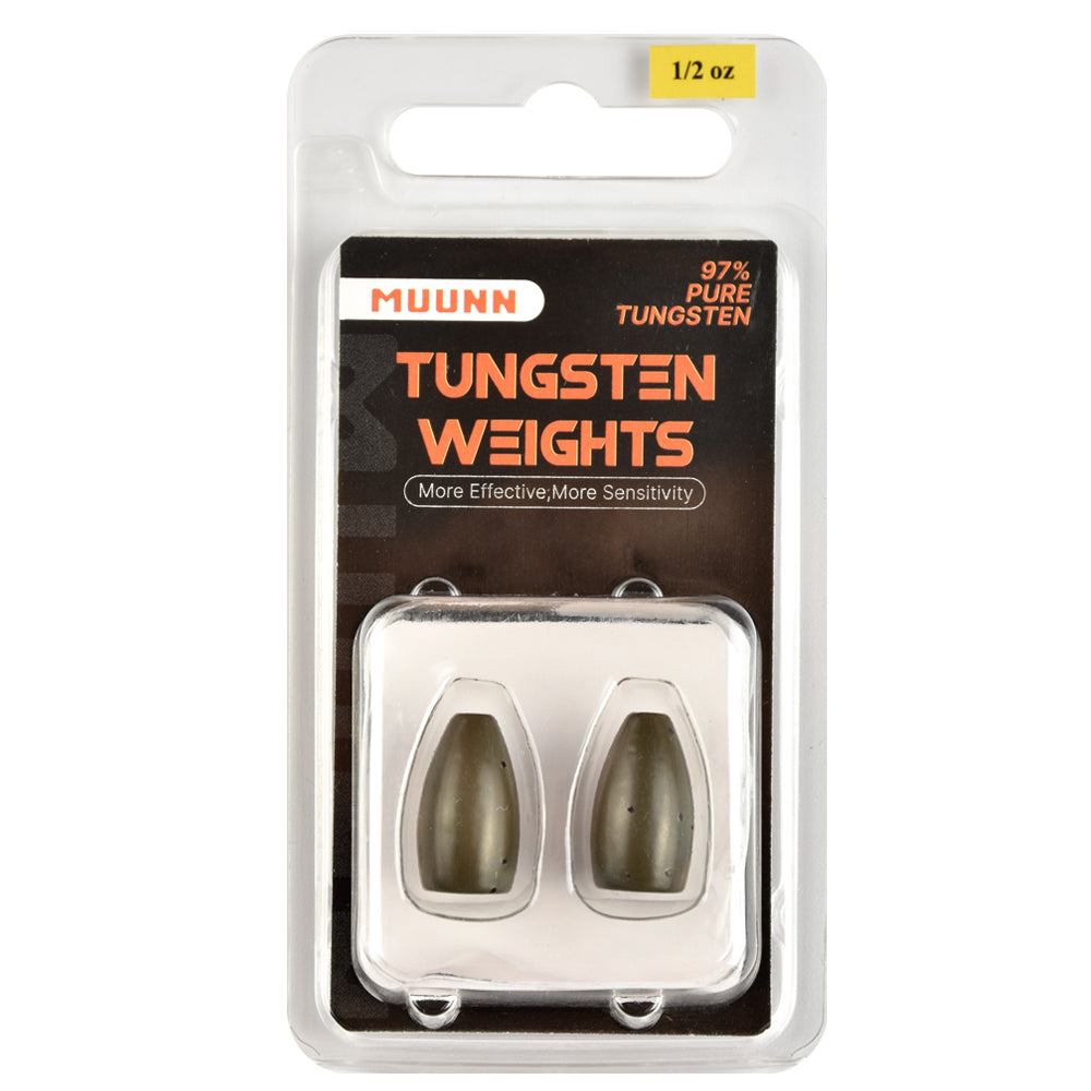 MUUNN Tungsten Sinkers Bullet Fishing Weights 1.8g~56g Flipping Weight for Texas/Carolina Rig,Bass Salmon Fishing Softbait