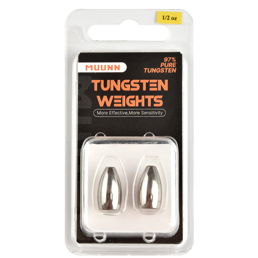 MUUNN Tungsten Sinkers Bullet Fishing Weights 1.8g~56g Flipping Weight for Texas/Carolina Rig,Bass Salmon Fishing Softbait