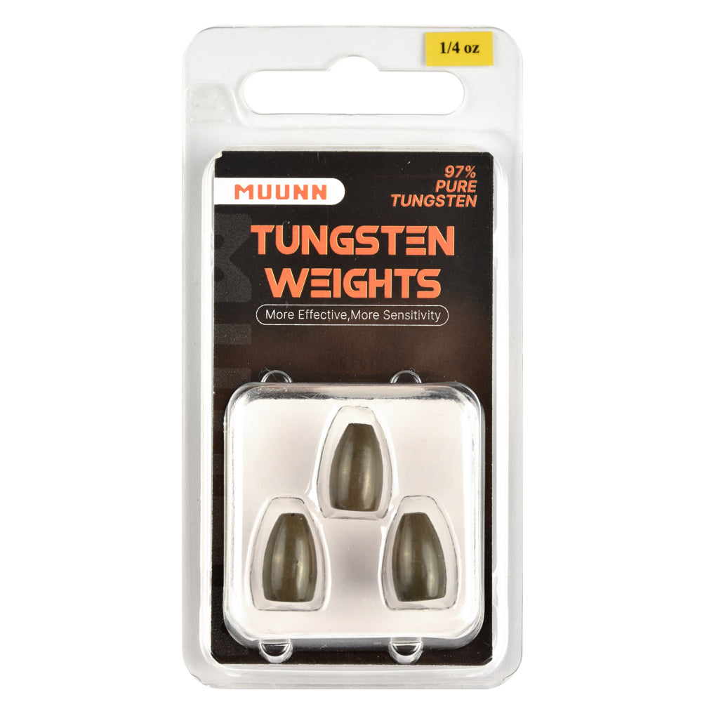 MUUNN Tungsten Sinkers Bullet Fishing Weights 1.8g~56g Flipping Weight for Texas/Carolina Rig,Bass Salmon Fishing Softbait